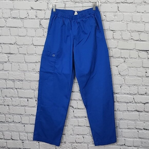 2/$20 WonderWink Royal Blue Medical Scrub Pants Size M Straight Leg - Picture 1 of 6
